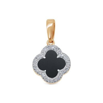 Кулон с бриллиантами и ониксом «Quattro Шарм» Kabarovsky (арт.13-01931-6700)