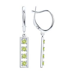 Серьги из серебра с хризолитами (Арт.92022574)