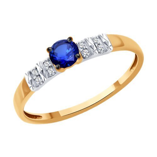 Кольцо из золота с бриллиантами и сапфиром «Ночная Комета» Соколов (арт.2011274)