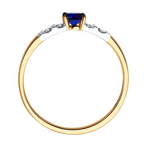 Кольцо из золота с бриллиантами и сапфиром «Ночная Комета» Соколов (арт.2011274)