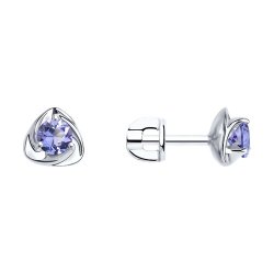 Серьги из серебра с танзанитами (Арт.92025266)