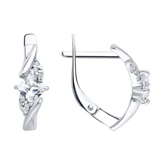 Серьги из серебра с фианитами «Игра Света» Соколов (арт.94027290)