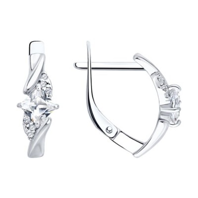 Серьги из серебра с фианитами «Игра Света» Соколов (арт.94027290)