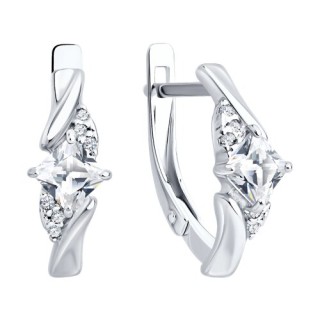 Серьги из серебра с фианитами «Игра Света» Соколов (арт.94027290)