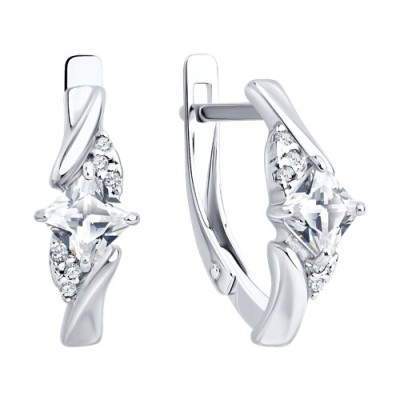 Серьги из серебра с фианитами «Игра Света» Соколов (арт.94027290)