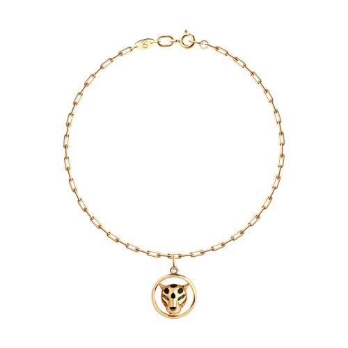 Браслет из золота с изумрудами и эмалью (Арт.3050044)