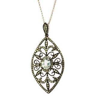 Цепь из золота с бриллиантами и белым топазом «Ажурный свет» MyJewel (арт.S732WSK4WX_TSP_BW)