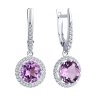 Серьги из серебра с аметистами и фианитами (Арт.94-321-02052-3)