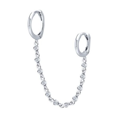 Серьги из серебра с фианитами «Цепочка сияния» Соколова (арт.9417-0368)