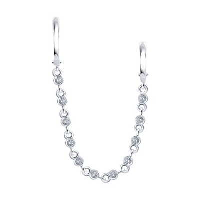 Серьги из серебра с фианитами «Цепочка сияния» Соколова (арт.9417-0368)