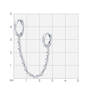 Серьги из серебра с фианитами «Цепочка сияния» Соколова (арт.9417-0368)