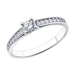 Кольцо из серебра с фианитами (Арт.94-110-01573-1)