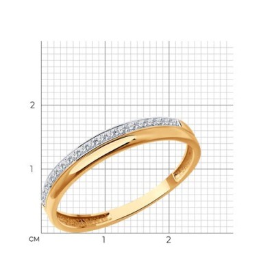Кольцо из золота с бриллиантами «Сияние линии» Соколов (арт.51-210-01909-1)
