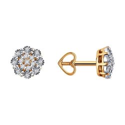 Серьги из комбинированного золота с бриллиантами (Арт.51-222-02059-1)