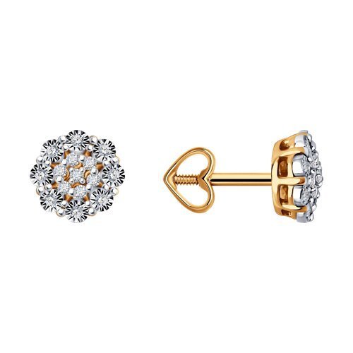 Серьги из комбинированного золота с бриллиантами (Арт.51-222-02059-1)