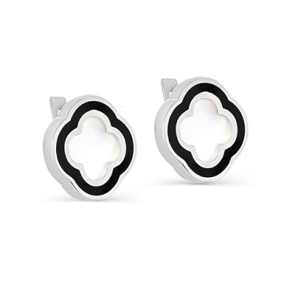 Серьги серебряные с жемчугом «Черный Клевер» Kabarovsky (арт.12-667-6202)