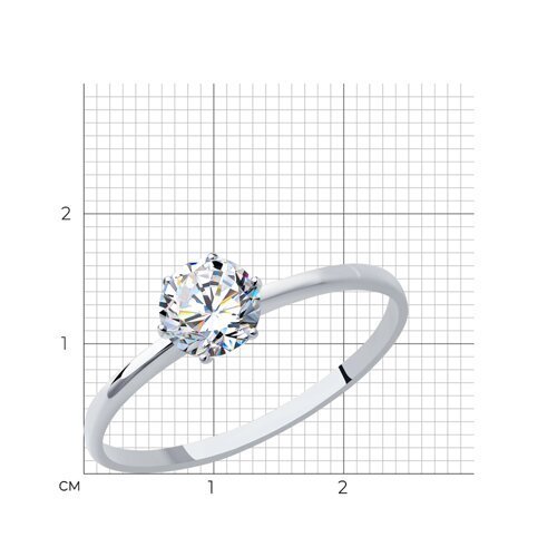 Кольцо из белого золота с фианитом (Арт.016788-3)