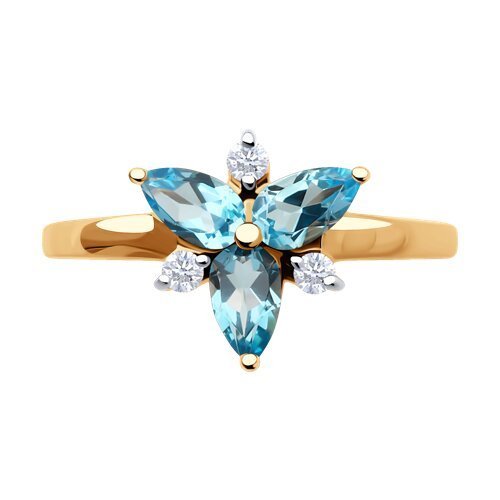 Кольцо золотое с топазом «Небесная бабочка» Соколов (арт.51-310-02329-1)