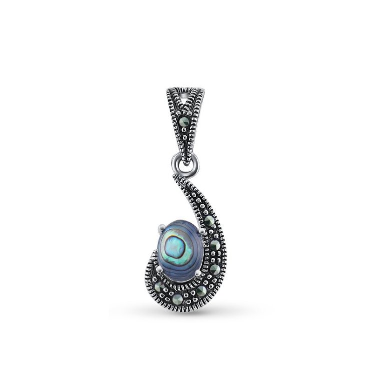 Подвеска Серебряные крылья (Арт.230018-300e-39_perlamutr_markazit)