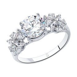 Кольцо из серебра с фианитами (Арт.94012395)