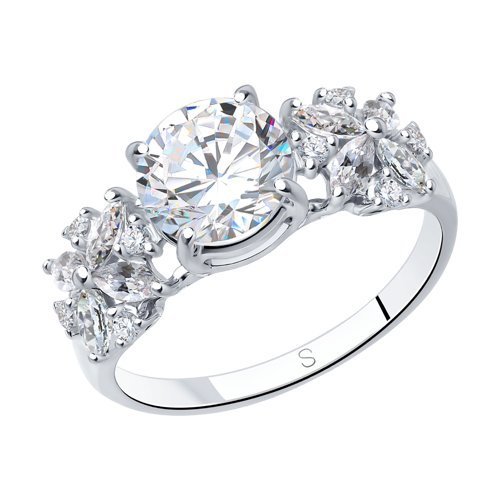 Кольцо из серебра с фианитами (Арт.94012395)