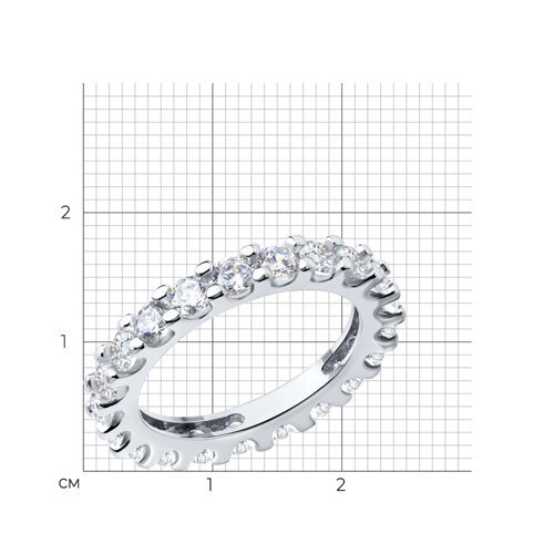 Кольцо из серебра с фианитами (Арт.94013662)