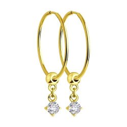 Серьги из желтого золота с фианитами (Арт.53-124-01191-2)