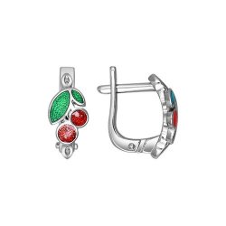 Серьги из серебра с эмалью (Арт.94021190)
