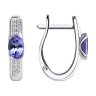 Серьги из белого золота с бриллиантами и танзанитами (Арт.6024200-3)
