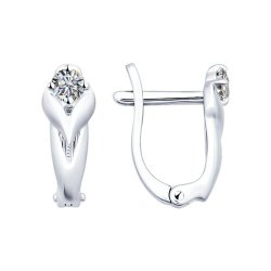 Серьги из серебра с фианитами (Арт.94021824)