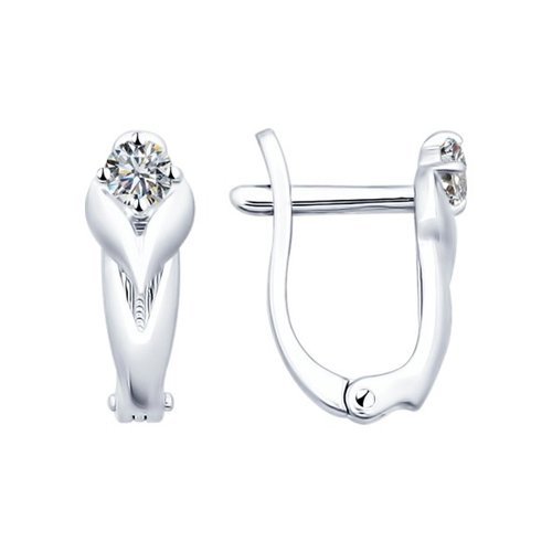 Серьги из серебра с фианитами (Арт.94021824)