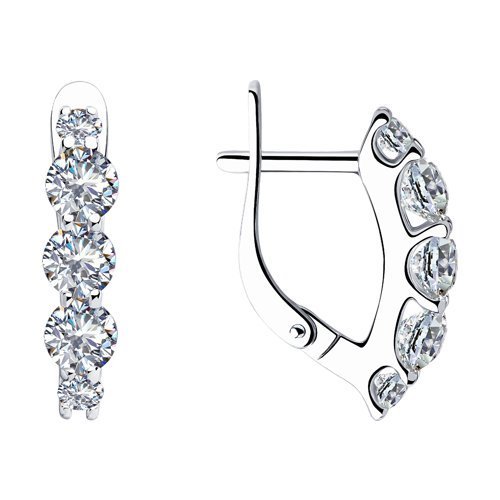 Серьги из серебра с фианитами (Арт.94023498)