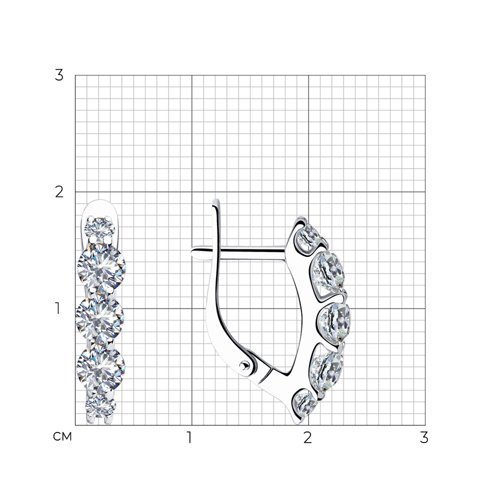 Серьги из серебра с фианитами (Арт.94023498)