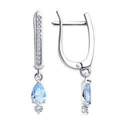 Серьги из серебра с фианитами (Арт.94024997)