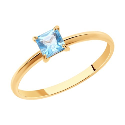 Кольцо золото 585 с топазом «Небесный штрих» Соколов (арт.716149)