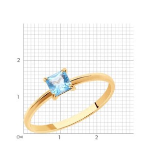 Кольцо золото 585 с топазом «Небесный штрих» Соколов (арт.716149)