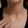 Колье золотое пробы 585 с миксом камней (Арт.797108)