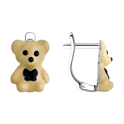 Серьги из серебра с эмалью (Арт.94026044)