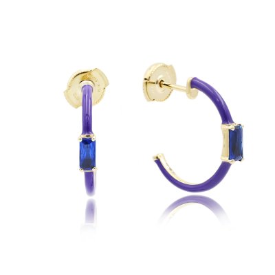 Серьги золото со шпинелью «Фиолетовый акцент» Русские самоцветы (арт.88899)