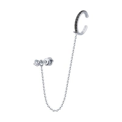 Серьга из белого золота с бриллиантами (Арт.7170008-3)