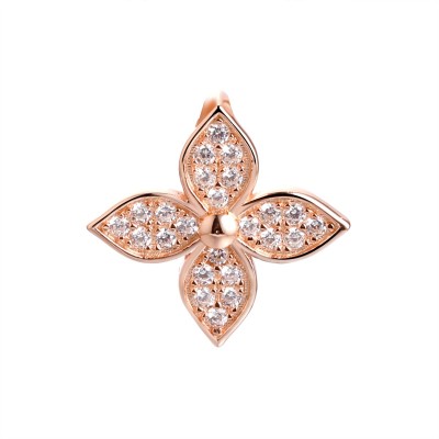 Кулон с фианитами «Lace Flower» серебро 925, позолота, Fresh Jewelry (арт.CZ-P04037-X-G-X-X-W)