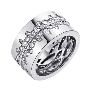 Кольцо серебряное с фианитами «Ice Crown» Fresh Jewelry (арт.CZ-R02989-X-W-X-X-W)