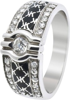 Кольцо с бриллиантами и эмалью «St.Petersbourg Black Shine» Korloff (арт.3160DLBKG)