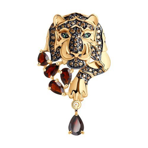 Подвеска золотая пробы 585 с гранатом (Арт.732213)