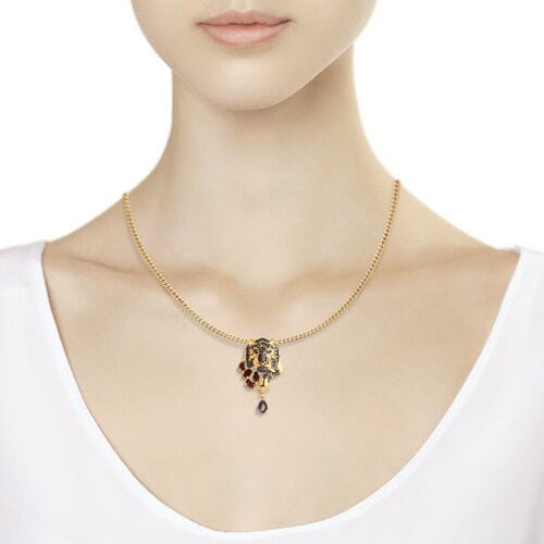 Подвеска золотая пробы 585 с гранатом (Арт.732213)