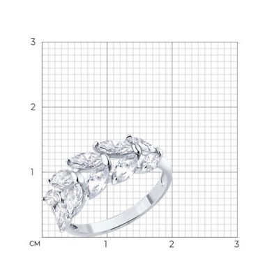 Кольцо из серебра с фианитом «Искристый каскад» Соколов (арт.94110000141)