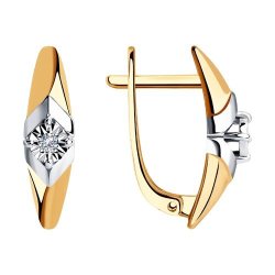 Серьги из комбинированного золота с бриллиантами (Арт.1021361)