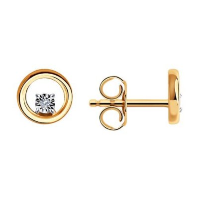 Серьги из комбинированного золота с бриллиантами (Арт.1021694)