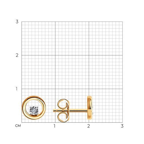 Серьги из комбинированного золота с бриллиантами (Арт.1021694)