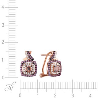 Серьги из золота с бриллиантом и морганитом (Арт.e31128_sr_ps_mr_001_pink)